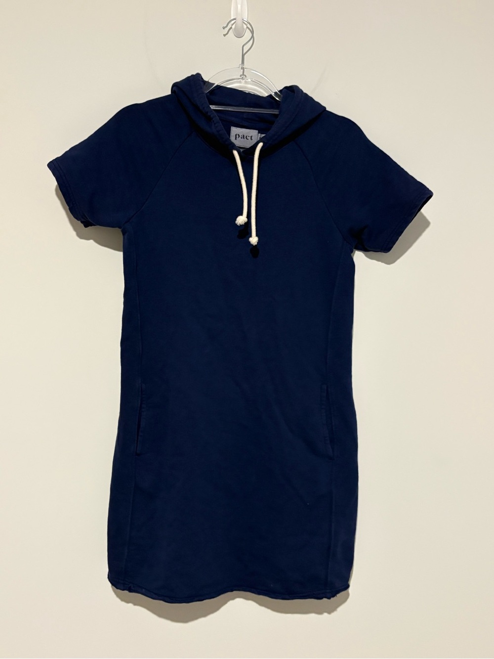 Pact Hoodie Sweatshirt Dress Organic Sustainable Preppy navy Blue size XS